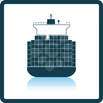 Container ship icon. Shadow reflection design. Vector illustration.