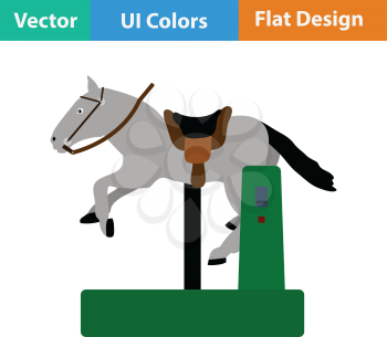 Horse machine icon. Flat design. Vector illustration.