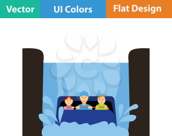 Water boat ride icon. Flat design. Vector illustration.
