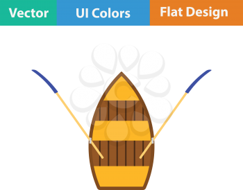 Paddle boat icon. Flat design. Vector illustration.