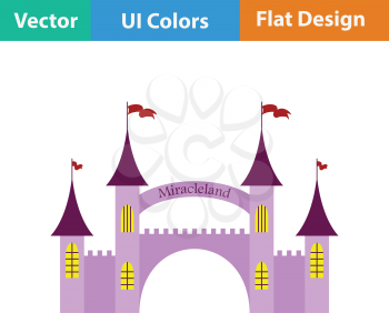 Amusement park entrance icon. Flat design. Vector illustration.