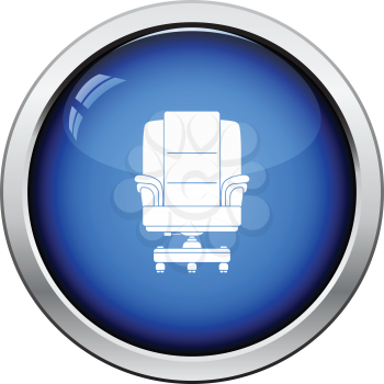 Boss armchair icon. Glossy button design. Vector illustration.