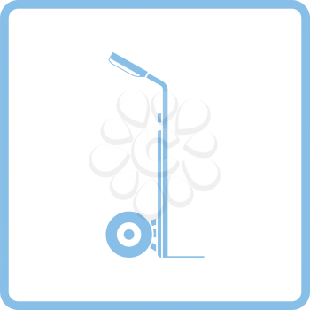 Warehouse trolley icon. Blue frame design. Vector illustration.