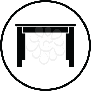 Dinner table icon. Thin circle design. Vector illustration.