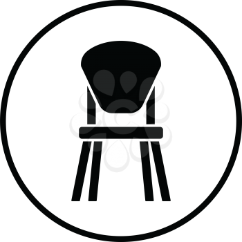 Child chair icon. Thin circle design. Vector illustration.