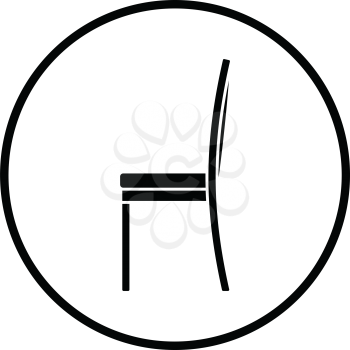 Modern chair icon. Thin circle design. Vector illustration.
