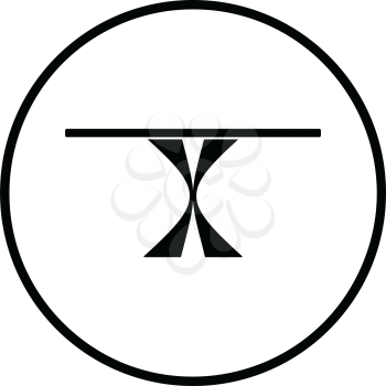 Dinner table icon. Thin circle design. Vector illustration.