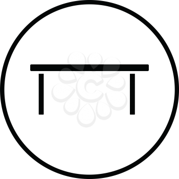 Coffee table icon. Thin circle design. Vector illustration.