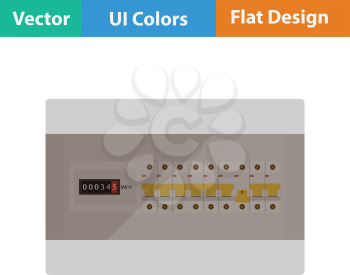 Circuit breakers box icon. Flat design. Vector illustration.