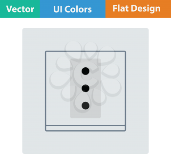 Italy electrical socket icon. Flat design. Vector illustration.