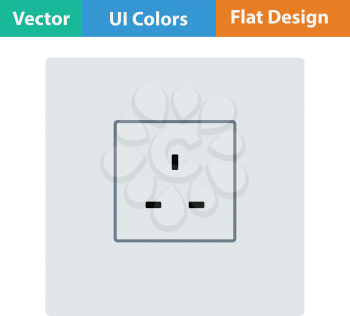Great britain electrical socket icon. Flat design. Vector illustration.