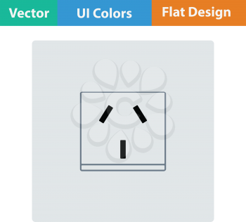 China electrical socket icon. Flat design. Vector illustration.