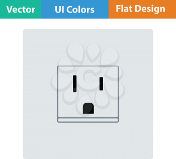 USA electrical socket icon. Flat design. Vector illustration.
