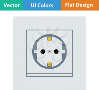 Europe electrical socket icon. Flat design. Vector illustration.
