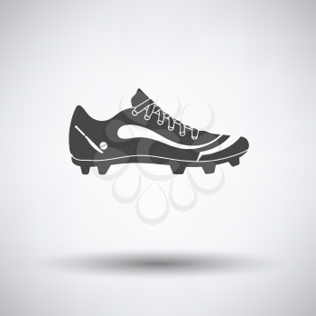 Crickets boot icon on gray background, round shadow. Vector illustration.