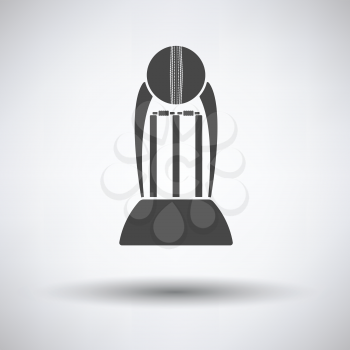 Cricket cup icon on gray background, round shadow. Vector illustration.