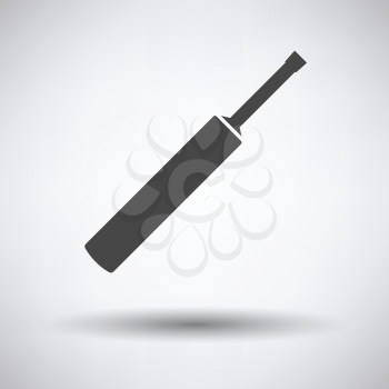 Cricket bat icon on gray background, round shadow. Vector illustration.