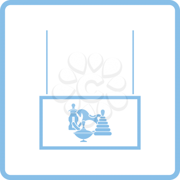 Toys market department icon. Blue frame design. Vector illustration.