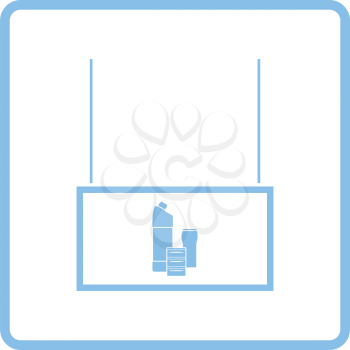 Household chemicals market department icon. Blue frame design. Vector illustration.