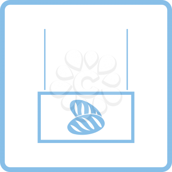 Bread market department icon. Blue frame design. Vector illustration.
