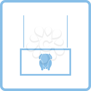 Poultry market department icon. Blue frame design. Vector illustration.