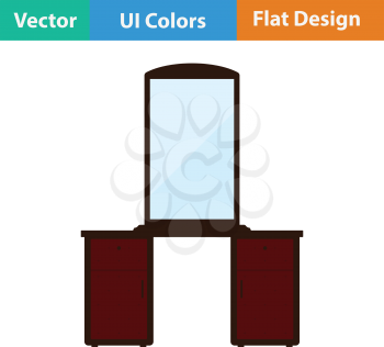 Dresser with mirror icon. Flat design. Vector illustration.