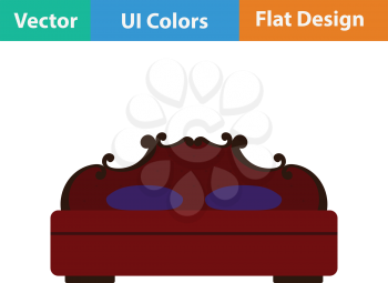 King-size bed icon. Flat design. Vector illustration.