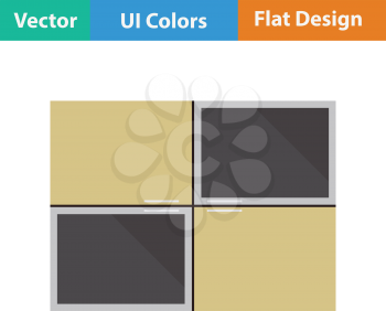 Wall cabinet icon. Flat design. Vector illustration.