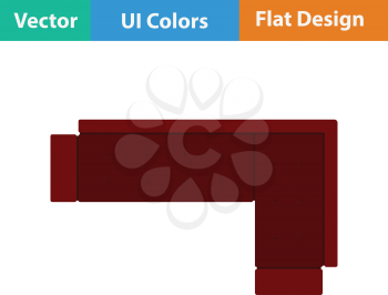 Corner sofa icon. Flat design. Vector illustration.