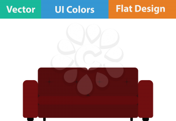 Home sofa icon. Flat design. Vector illustration.