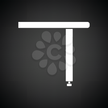 Briefing table console icon. Black background with white. Vector illustration.