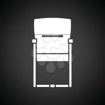 Guest office chair icon. Black background with white. Vector illustration.