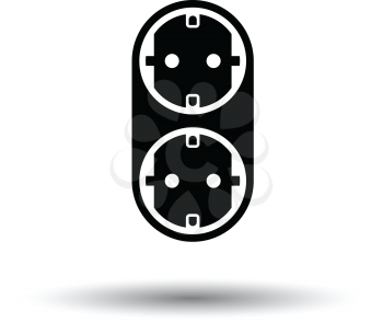 AC splitter icon. White background with shadow design. Vector illustration.