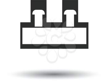 Electrical connection terminal icon. White background with shadow design. Vector illustration.
