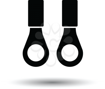 Connection terminal ring icon. White background with shadow design. Vector illustration.
