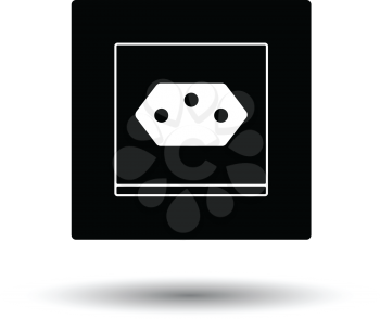 Swiss electrical socket icon. White background with shadow design. Vector illustration.