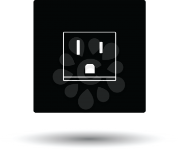 USA electrical socket icon. White background with shadow design. Vector illustration.