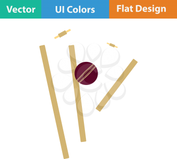 Cricket wicket icon. Flat design. Vector illustration.