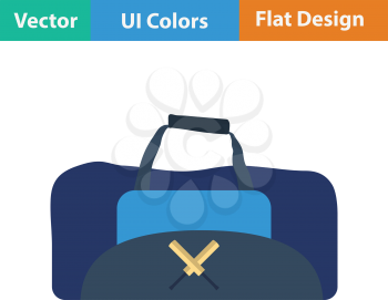 Cricket bag icon. Flat design. Vector illustration.
