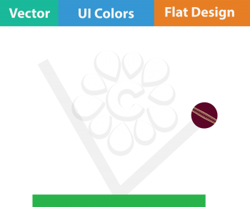Cricket ball trajectory icon. Flat design. Vector illustration.