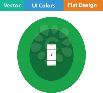 Cricket field icon. Flat design. Vector illustration.