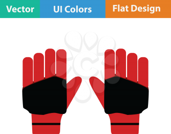 Pair of cricket gloves icon. Flat design. Vector illustration.