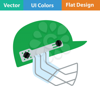 Cricket helmet icon. Flat design. Vector illustration.