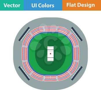 Cricket stadium icon. Flat design. Vector illustration.