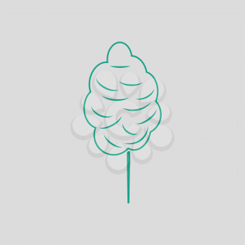 Cotton candy icon. Gray background with green. Vector illustration.