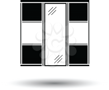 Wardrobe closet icon. White background with shadow design. Vector illustration.