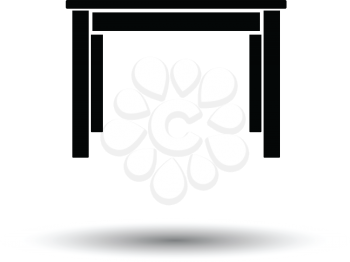 Dinner table icon. White background with shadow design. Vector illustration.