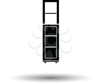 Narrow cabinet icon. White background with shadow design. Vector illustration.