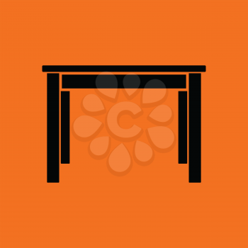 Dinner table icon. Orange background with black. Vector illustration.