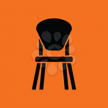 Child chair icon. Orange background with black. Vector illustration.